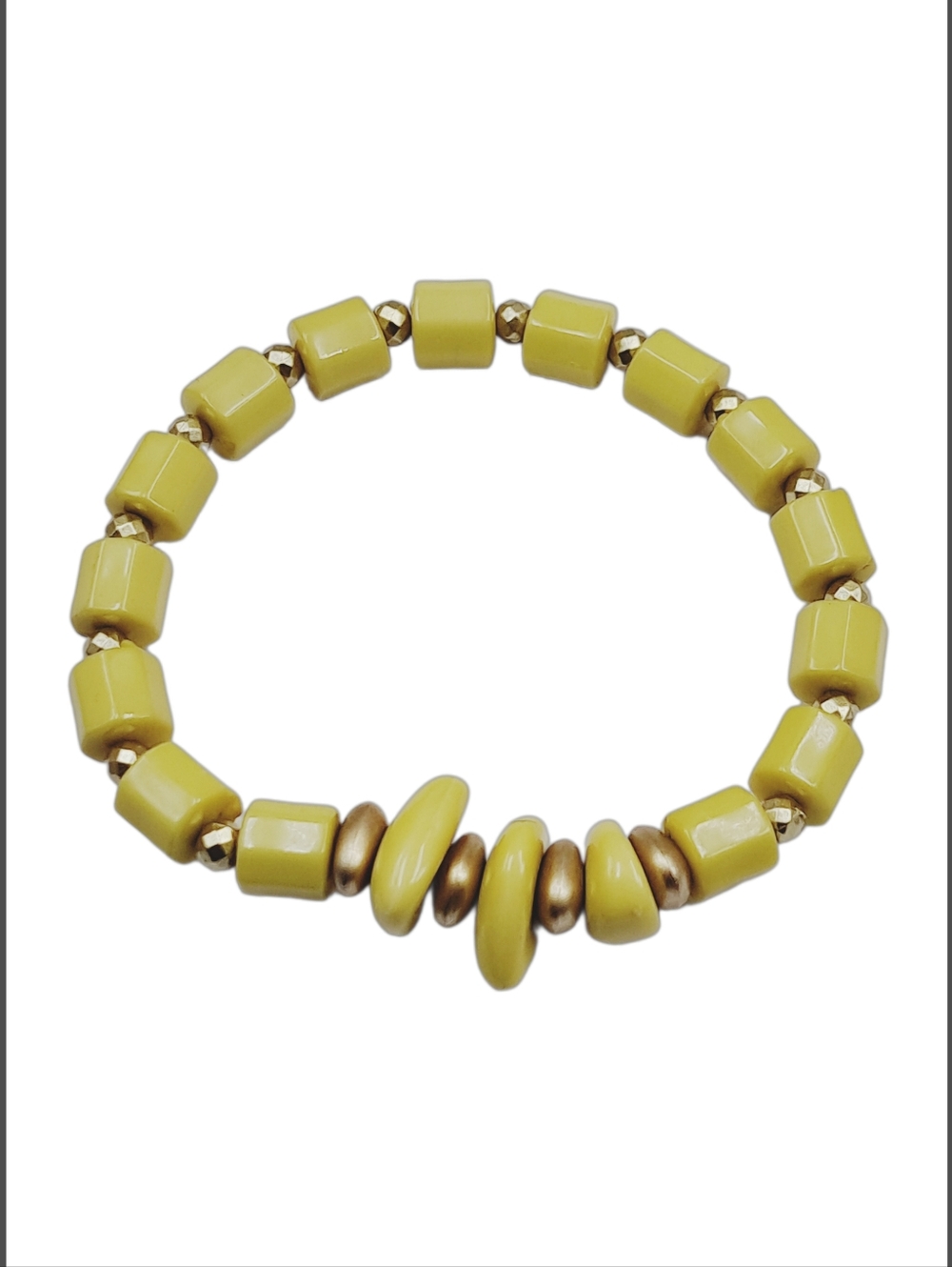 Hexagonal and Tear Drops Beaded Slip-on Bracelet NWOT